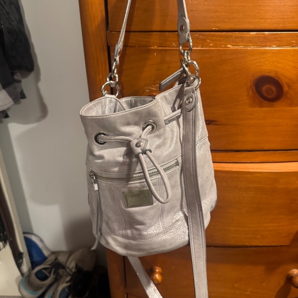 Coach Poppy Metallic Blue Crossbody Purse - Picture 6 of 10